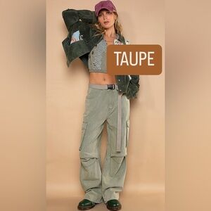 Women's Taupe Cargo Pants